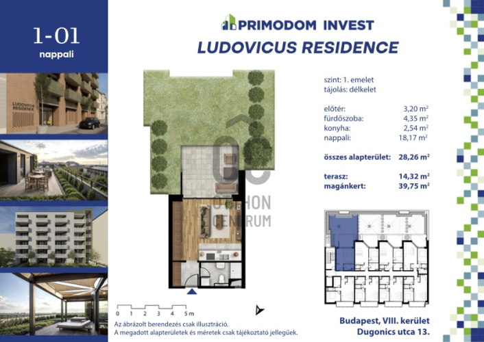 1 bed · 282m² · Lakás · 70.800.000 Ft