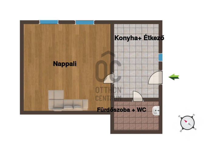 Piso de 1 habitaciones, 23 m²